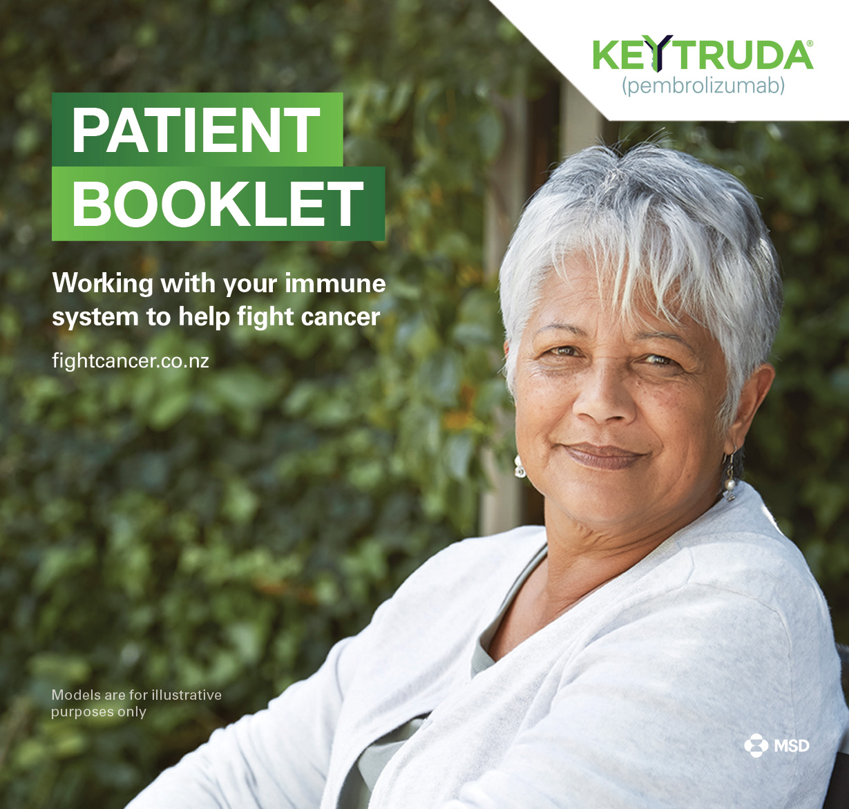 The cover of the English version of the KEYTRUDA Patient Booklet