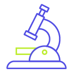An icon depicting a laboratory microscope.