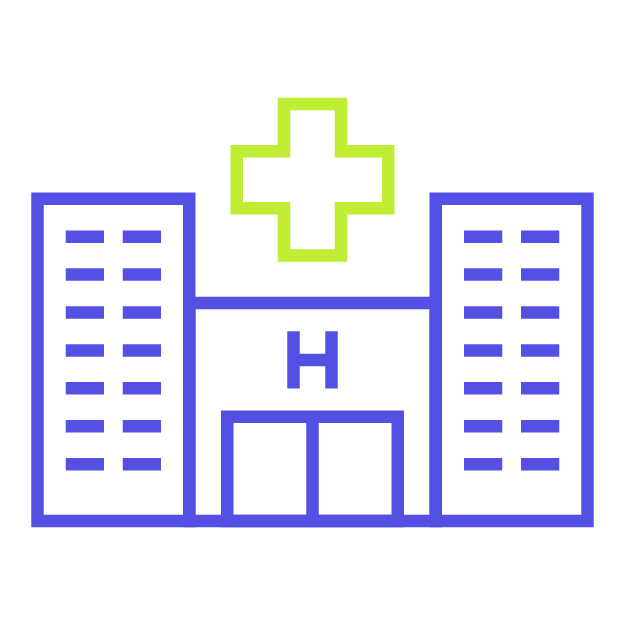 An icon of a hospital.