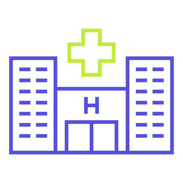 An icon of a hospital.