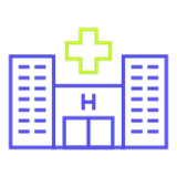 An icon of a hospital.