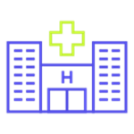 An icon of a hospital building.